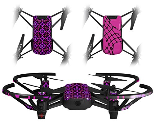Skin Decal Wrap 2 Pack Compatible with DJI Ryze Tello Pink Floral Drone NOT Included
