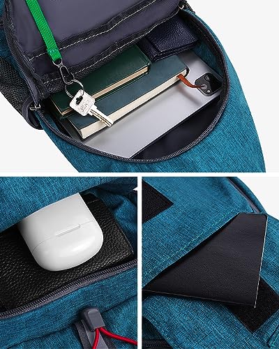 WATERFLY Packable Sling Backpack Lightweight Crossbody Bag Travel Daypack - color: Cyan