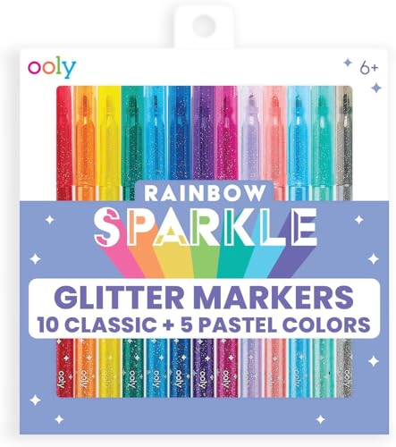 Ooly Rainbow Sparkle Glitter Markers, Set of 15 - color: Glitter