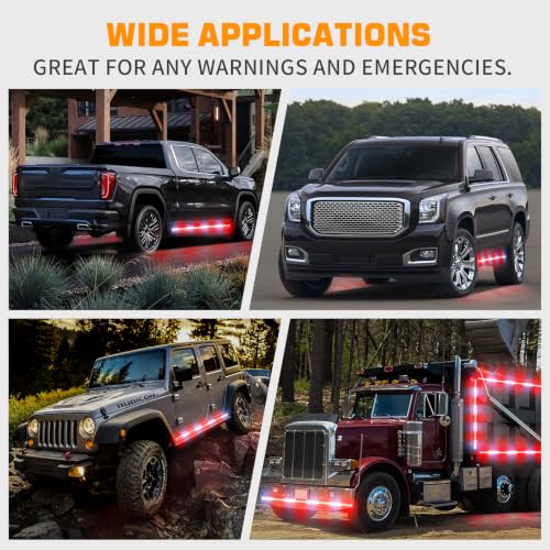 XRIDONSEN 2PCS 70 inch Running Board Lights 864 LED Strobe Lights - color: Red/White