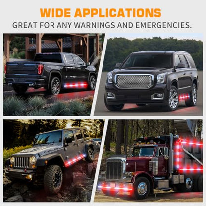 XRIDONSEN 2PCS 70 inch Running Board Lights 864 LED Strobe Lights - color: Red/White