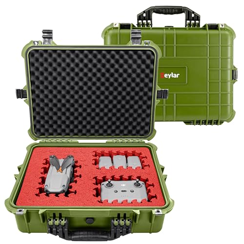 Eylar 20" Large Hard Case Equipped With Ragar Reconfigurable & Reusable XP Crosslinked Foam, Waterproof, Shockproof For Gear, Drones And Cameras (2 Red/Black Ragar Layers) (Green) - color: Green
