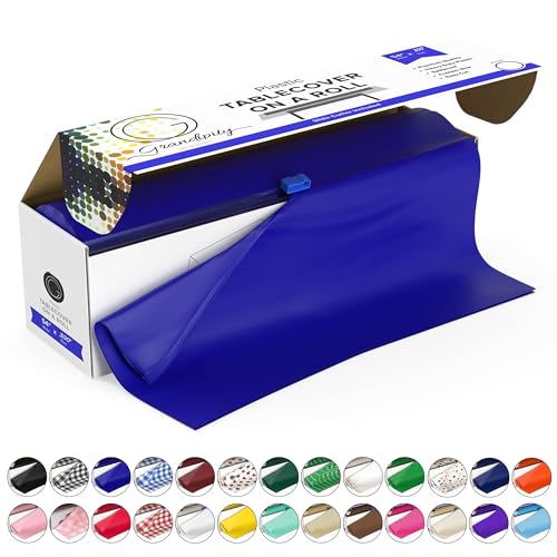 Grandipity Plastic Table Cloth Roll - 54in x 300 Ft. Table Cover Blue - color: Blue, size: 3600" x 54" (Rectangular)