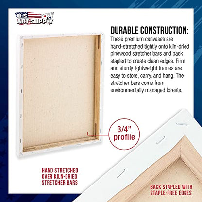 U.S. Art Supply 30"x30" Stretched Canvas for Painting, 3/4" Profile, 6-Pack - size: 30" x 30"