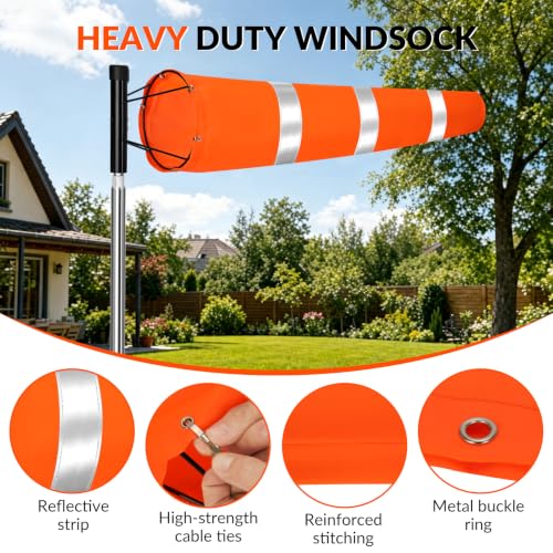 Airport Windsock Pole Kit, 8 in x 36 in Aviation Grade Wind Sock Pole Kit