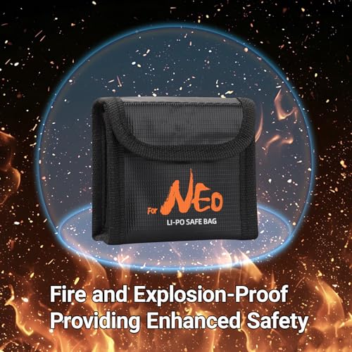 Lipo Battery Storage Bag Fireproof Explosionproof Bags for DJI Neo/Neo 2, Safe Lithium Battery Bag for Drone Batteries