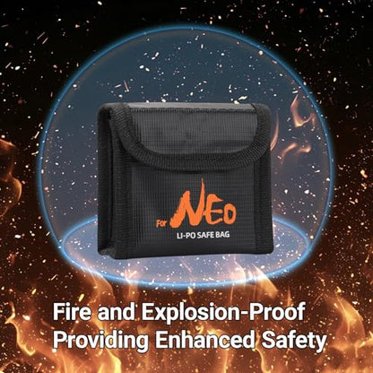 Lipo Battery Storage Bag Fireproof Explosionproof Bags for DJI Neo/Neo 2, Safe Lithium Battery Bag for Drone Batteries