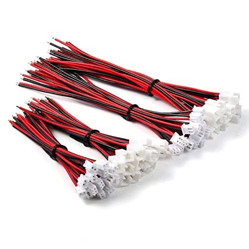 Chanzon 30Pairs Jst-XH 2.54mm Pitch 22AWG 2 Pin Plug Connector 10cm & 15cm - size: [4]10cm+15cm