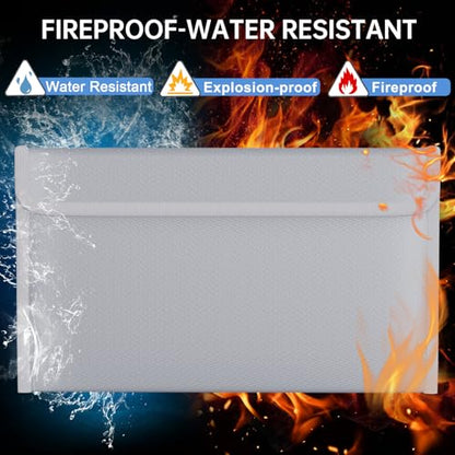 Fireproof Lipo Battery Bag,10.7"×6.3", Silver