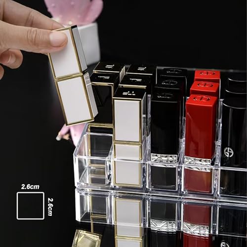 Clear Acrylic Lipstick Lip Gloss Organizer 12 Slots Cosmetic Display Holder for Nail Polish Essential Oil - color: 12 Slots