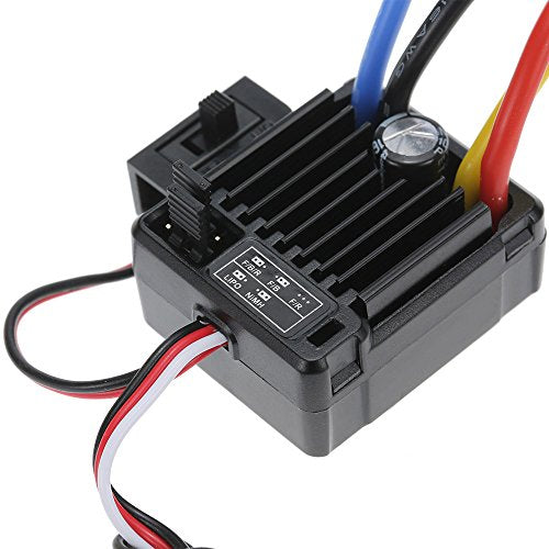 GoolRC 60A 2S-3S Brushed ESC Waterproof Electronic Speed Controller Replacement for 1/10 Tamiya Traxxas Redcat HSP HPI RC Car