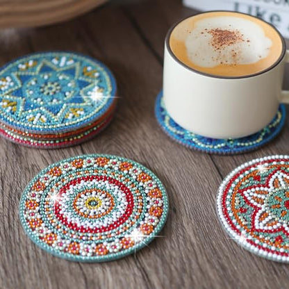 Temlum 6 Pcs Diamond Art Coasters Kits for Adults & Teens, Mandala - color: Mandala Coasters