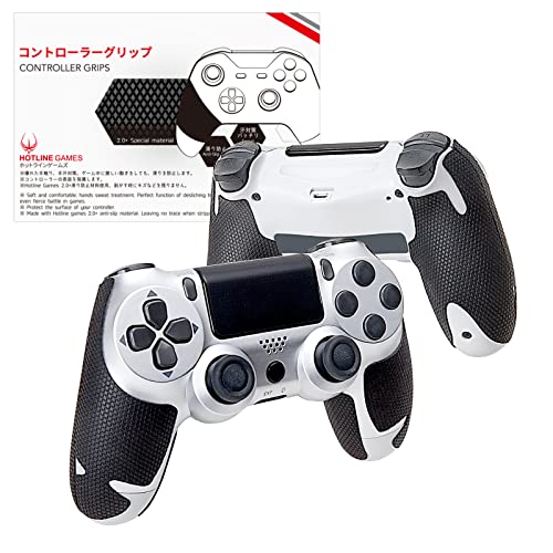 HOTLINEGAMES 2.0 Plus Controller Grip Compatible with PS4 DualShock 4 Controller, Textured Soft Skin Kit, Pre-Cut, Easy to Apply, Sweat-Absorbent (for Handle Grips) - color: For PS4 Controller Grip, size: Handle Grips (4PCS)