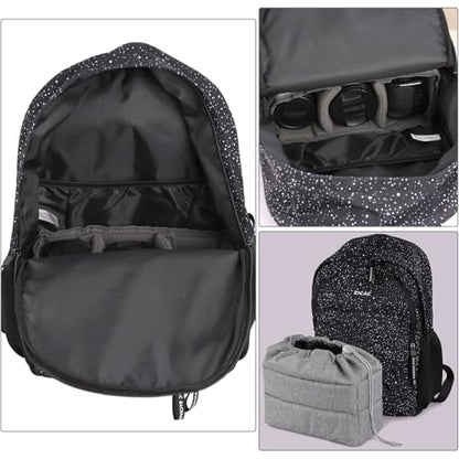 Koolertron Waterproof DSLR Camera Bag with Removable Insert, Adjustable Compartments, Fits in Camera Bags - Protective Case for DSLR/SLR Cameras & Accessories - color: Gray