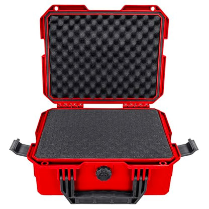 Eylar 13.8" Intact Series Compact Hard Camera Case, Lightweight and Durable Stacker Design with Foam - color: Red