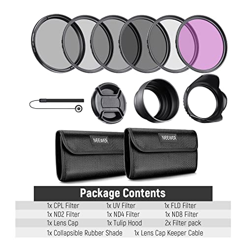 NEEWER 58mm ND Lens Filter Kit with Hood & Lens Cap - size: 58mm