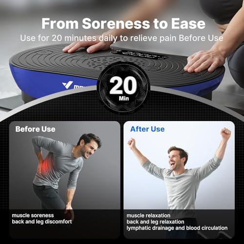 Merach V33 Pro Vibration Plate Exercise Machine with Touchscreen, 99 Speeds - color: Blue
