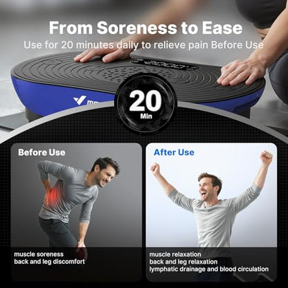 Merach V33 Pro Vibration Plate Exercise Machine with Touchscreen, 99 Speeds - color: Blue