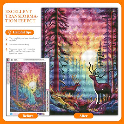 Diamond Art Kits for Adults, Sunset DIY 5D Diamond Painting for Beginners - color: BLKJDP15