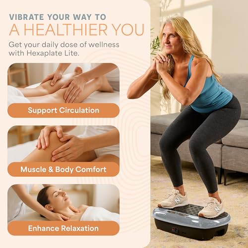 Lifepro HexaPlate Lite Compact Vibration Plate with Magnetic Acupoints - color: Silver