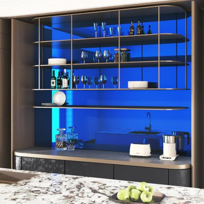WESTICK Blue Mirror Film Wallpaper Peel and Stick Mirror Stickers for Wall - color: 3.Blue