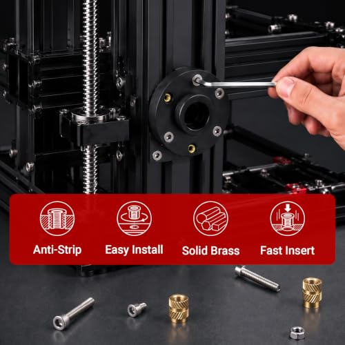 M6 Heat Set Insert Kit 181PCS Threaded Inserts 60W Soldering Iron, Heat Insert Tips, Nuts & Screws, Threaded Insert Installation Tool Set with Stand and Tweezers for 3D Printing - size: M6