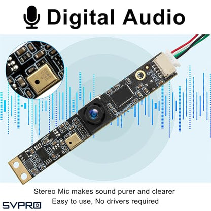 SVPRO 8MP USB Camera Module with Microphone, 102 Degree Wide Angle Laser Engraver Camera for Lightburn, Fixed Focus 4K UVC Webcam Board for Computer,Raspberry Pi
