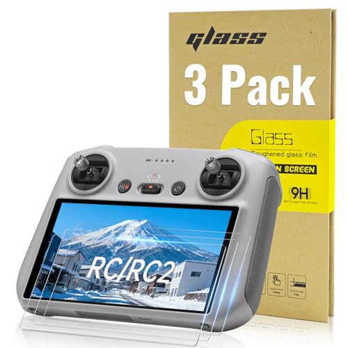 LKTOP 3 Pack RC/RC 2 Screen Protector for DJI RC/RC2 Controller Accessories Mini 4 Pro HD Tempered Glass Mini 5 Pro Film Mini 3 Pro Screen Cover for DJI Mini 5/4/3, Mavic 3/Air 3/Neo/Flip Series Drone