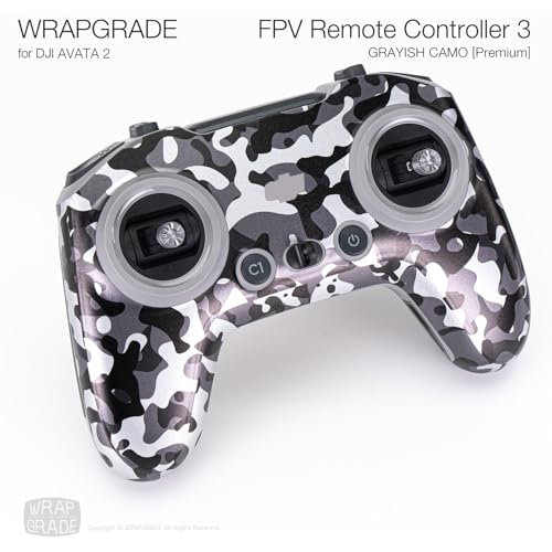 WRAPGRADE Skin Compatible with DJI FPV RC/FPV Remote Controller 3 (Grayish Camo) - color: Grayish Camo