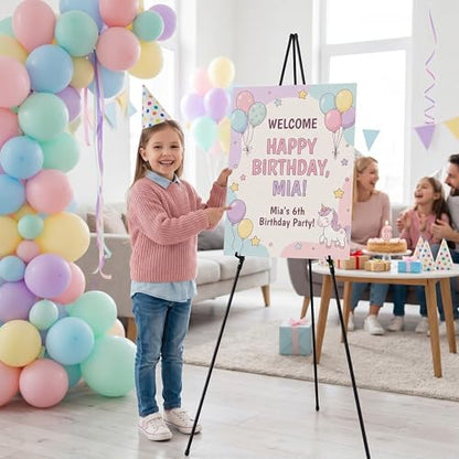 Nicpro 6 Pack 63 Inches Easel Stand for Sign, Black, with Carry Bags