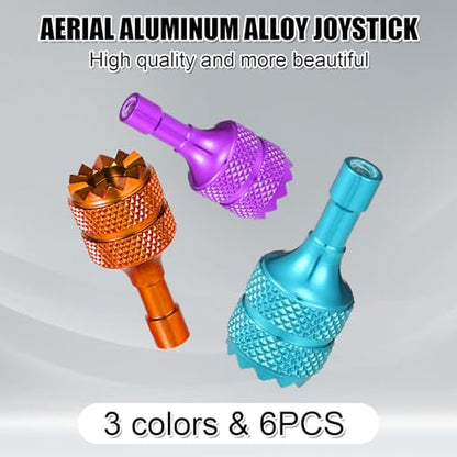 6pcs Drone Controller Sticks, Mini Drone Controller Thumb Sticks Drone Joystick Replacement Compatible with DJI Mini 3 Pro DJI RC Smart Controller Accessories(Light Blue Purple Orange) - color: Light Blue,purple,orange