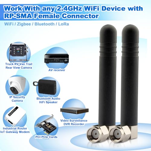FPV Small WiFi Antenna 2.4GHz Bluetooth Mini 5CM 3DBI Omni RP-SMA Male Right Angle Antenna for Network Router ITX RHCP Racing FPV UAV Drone 2PCS - size: RP-SMA Antenna 2pcs