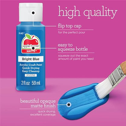 Apple Barrel, Vibrant Spectrum Collection Acrylic Craft Paint, Promoabiii, each, 16 assorted matte colors, 2 Fl Oz, 16 Count