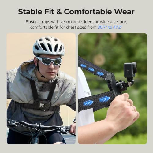 SMALLRIG Chest Mount for DJI Osmo Action 6 / Nano, with Quick Release Interface & Safety Lock, Adjustable Tightness, High Elasticity Strap Fits 78-120cm - 6305 - style: Chest Strap