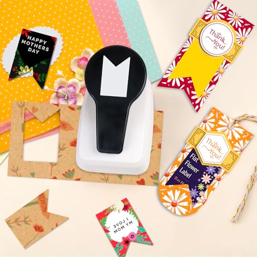 Paper Punches Tag Punches for Paper Crafts 1.9 inch Banner Hole Punch - style: Banner