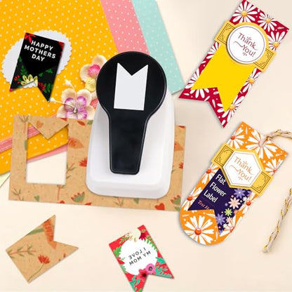 Paper Punches Tag Punches for Paper Crafts 1.9 inch Banner Hole Punch - style: Banner