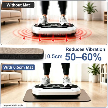 Non-Slip Vibration Plate Mat, Anti Vibration Pad for Vibration Board - size: 5MM Thick - Champagne Beige