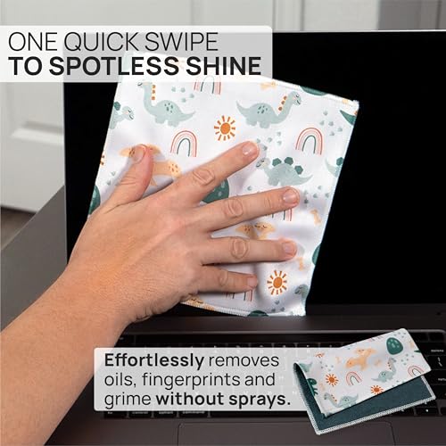 Microfiber Wholesale Quick Cloth Glasses Cleaning Cloths 8x8 Dinosaurs - color: Dinosaurs, size: 8"x8"