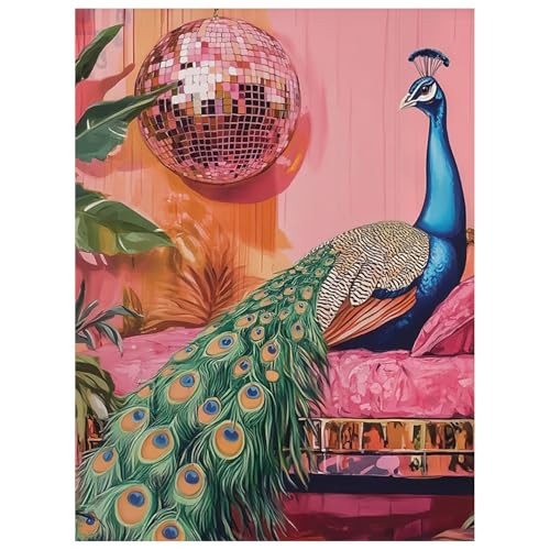 Mandun Peacock Paint by Numbers Kit for Adults, 16x20 inch - color: Peacock