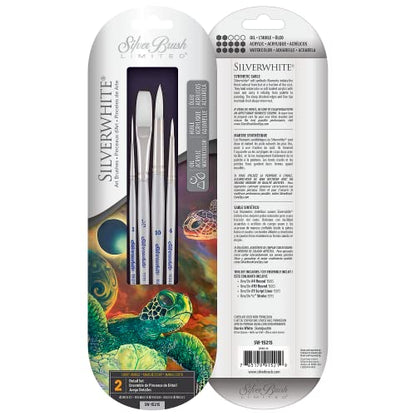 Silver Brush Limited Silverwhite Detail Watercolor Paintbrush Set, 4pc - style: 4 Pc, Detail Set