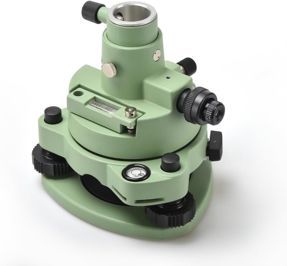 Surveying Tribrach and Adapter, Green Three-Jaw RTK Base with Optical Plummet, 5/8″ Thread for GNSS GPS RTK & Total Station Prism Optical Targeting Base