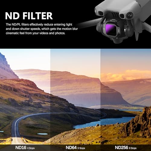 FPVtosky ND & CPL Filter Set Compatible with DJI Mini 5 Pro, Multi-Coated Optical Glass Filter Drone Camera Accessories (4 Pack-CPL+ND16/64/256)