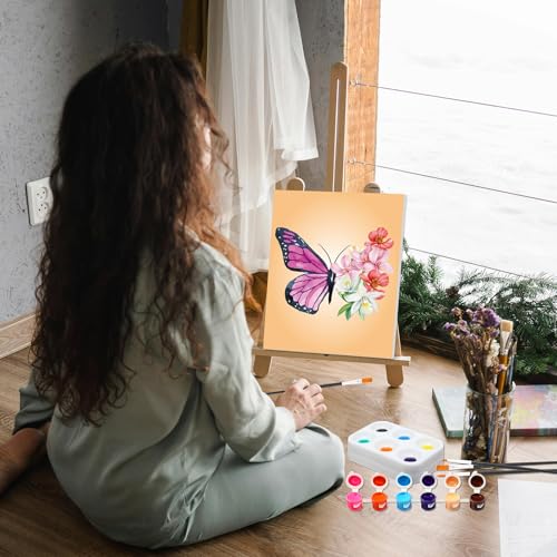 Dinifee 6 Pack Pre Drawn Canvas 8x10 Paint Kit for Adults, Butterfly - style: Butterfly