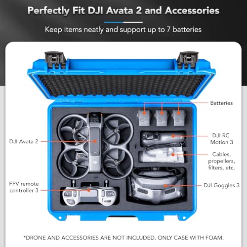 Lykus Titan AT200 Hard Case for DJI Avata 2,Goggles 3(NOT N3),FPV/Motion RC - color: Blue