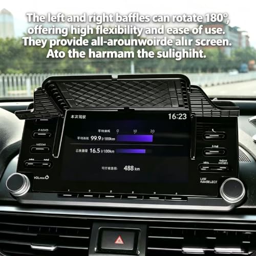 Car GPS Sun Shade, Anti-glare Vehicle Navigator Sunshade Visor, Adjustable Car Visor Display Screen Cover, for 7-12 Inch Car Displays (Black)