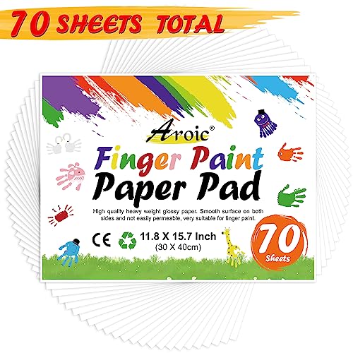 70 Sheets Finger Paint Paper, 11.8" x 15.7" Thick Art Paper - color: 70p paint paper