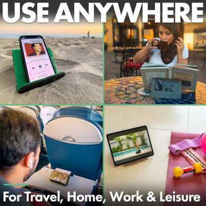 Flight Flap Airplane Phone Holder - Foldable Phone Stand for Plane Travel - color: Topography, size: Large
