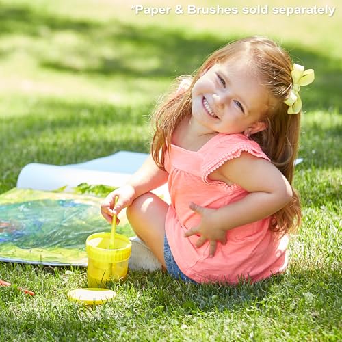 Melissa & Doug Spill-Proof Paint Cups - 4-Pack, Airtight Seal, Snap Lids