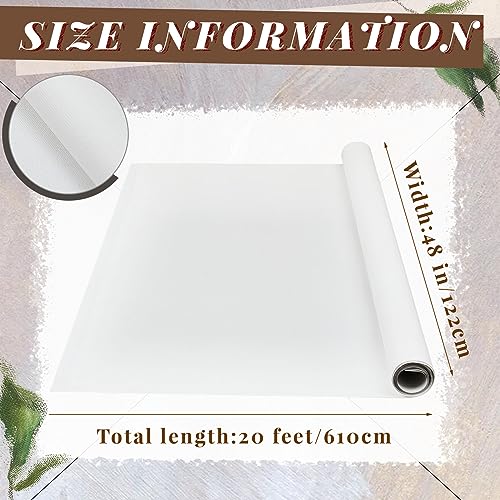 Kinlop 48 Inch X 20 Feet Double Primed Cotton Canvas Roll, White - color: White, size: 48 Inch X 20 Feet
