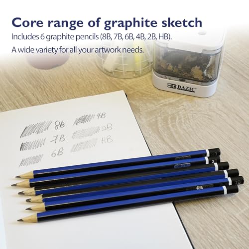 BAZIC PRODUCTS Drawing Sketching Pencils, 8B to HB Graphite, 24-Box - size: 1 Count (Pack of 24)